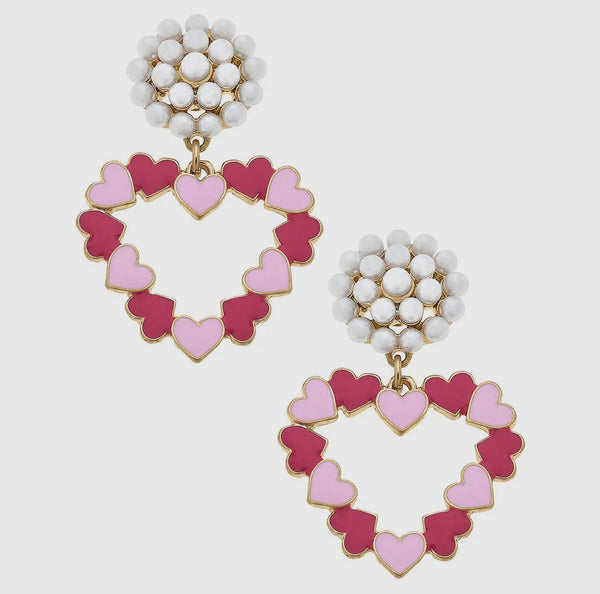 Heart and Pearl earrings