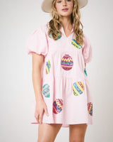 Easter egg poplin shirt dress