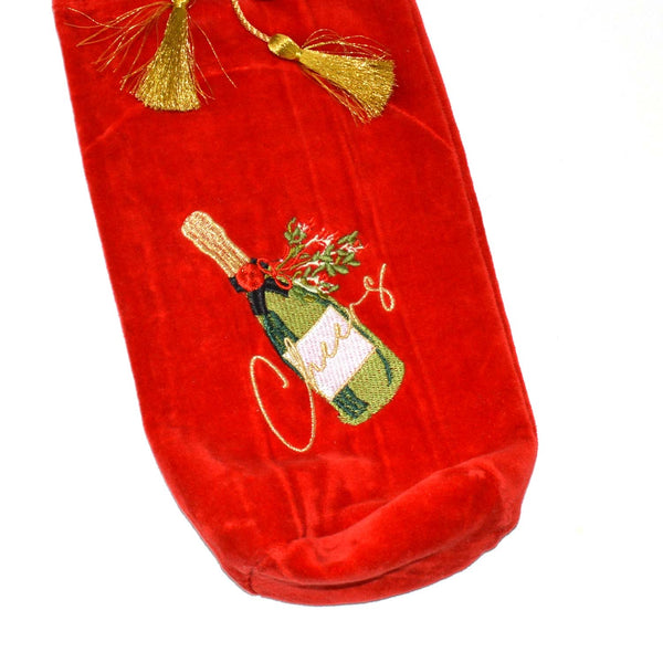 Cheers Embroidered Wine Bag