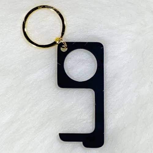 Simple Multi Function No Touch Key Chain - Black