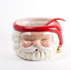 Santa Punch Bowl with Ladle - Red